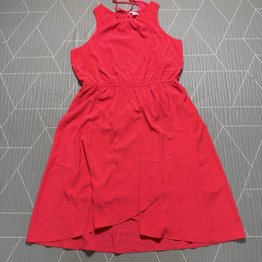 Athleta Martinique Faux Wrap‎ Blouson Tassel Dress XL Coral Quest Sleeveless